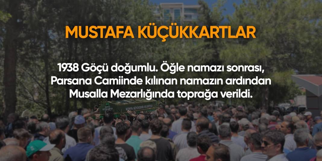 Konya'da bugün vefat edenler | 16 Eylül 2024 11